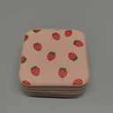 Strawberry Small Travel Jewelry Case with Mirror Portable Pink PU Leather Box Earrings Necklaces Rings Bracelets Storage Organizer Gift for Women And Girls