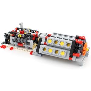 Technic Gearbox with V16 Engine Model Kit, Technic Gear Box Pieces Compatible with Major Brand Blocks Model, Technic Replacement Pieces