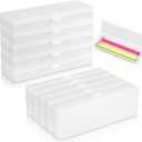 Yexiya 30 Pack Pencil Box Clear Plastic Pencil Case Bulk 7.2 x 2.4 x 0.9 Inches Pen Storage with Hinged Lid Stackable for Pens Crayons School Office Supplies Organization