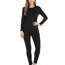 WEERTI Thermal Underwear for Women Long Johns with Fleece Lined Base Layer Women Cold Weather Top Bottom Black,M