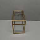 Okllen Glass Wedding Card Box with Lock and Slot, Gold Rim Envelop Box Gift Holder, Vintage Clear Card Box for Wedding Reception, Baby Shower, Birthday, Graduation (Glass Box and Lock Only)