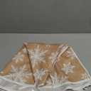 Christmas Tree Skirt 48 Inch Khaki Tree Skirt with White Snowflake Printed Pattern Rustic Xmas Tree Skirts Christmas Tree Mat for Home Xmas Holiday Party Winter Indoor Outdoor Decorations