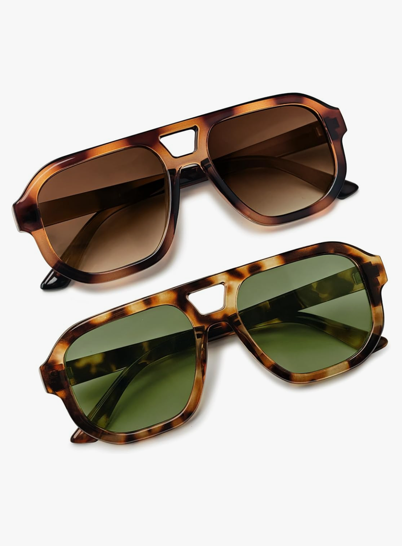 livho Trendy Polarized Square Aviator Sunglasses Women Men Square Eyewear Frame, Retro Sun Glasses for Women Men 2025 Shades