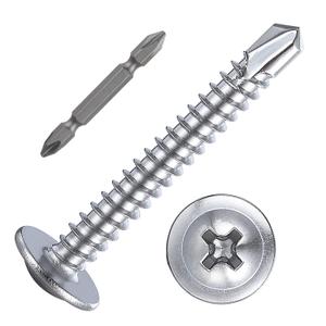 (200 pcs) Wensilon #101-1/4for Sheet Metal Self-Tapping Screws 410 Stainless Steel Truss Head High-Strength Quick Tapping Screws (Silver)