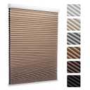 MYshade Cordless Blackout Cellular Shades, 1.5" Honeycomb Window Blinds for Bedroom & Nursery, Thermal Insulated, Noise Reducing, Privacy Shades, Inside or Outside Mount (24" W x 64" H, Light Brown)