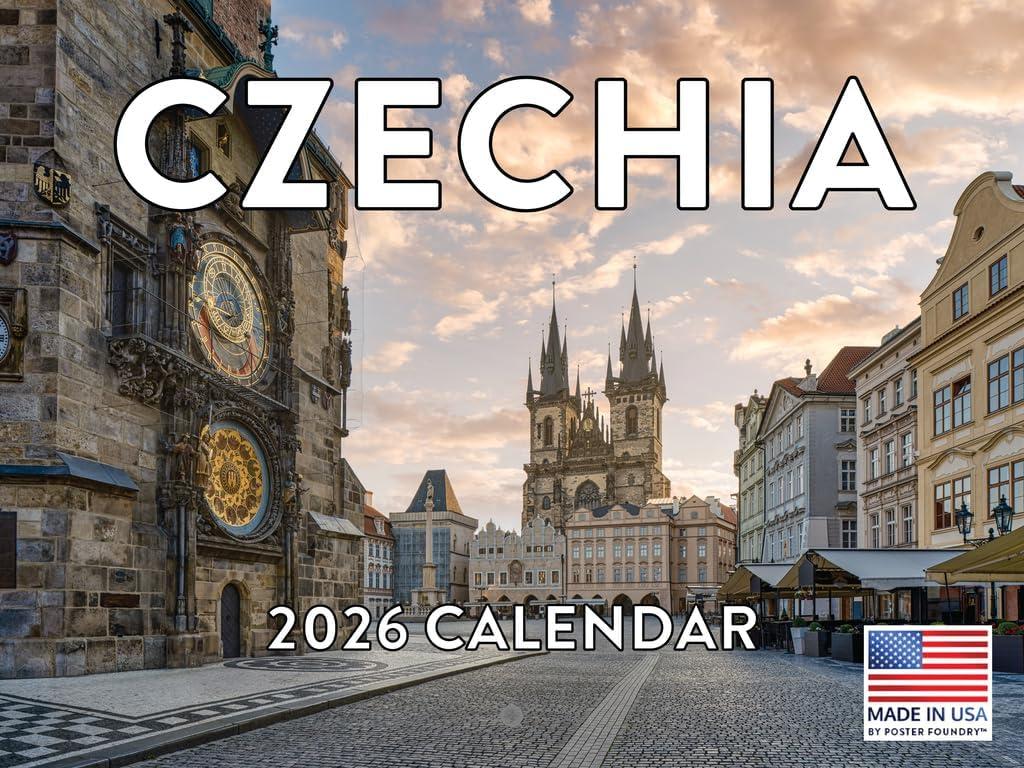 Czech Republic Calendar 2026 Czechia Monthly Wall Calender | American Made In The USA