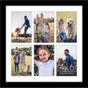Americanflat 4x6 Collage Picture Frame with Polished Plexiglass - Fits Six 4x6 Photos or Use as One 14x14 Picture Frame - Signature Collection - Collage Frames for Wall Display - Black