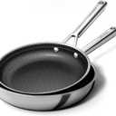 DiamondTitan Hybrid Frying Pan Set 2 Piece (9.5+11 inch), NonStick Ceramic Pan Skillet, PTFE/PFAS/PFOA-Free, Oven-Safe, Dishwasher Safe with Stay Cool Handle