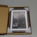 6x8 Frame USA-Sourced Natural Walnut Wood Solid Wood Photo Frame Handcrafted Rounded Corner with Mat to 5x7 Picture Frames Display with Real Glass Family Picture, Wedding Picture, Photo, Certificate