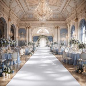4ftx15ft White Carpet Runner for Wedding,350GSM Thickening Felt
Aisle Runner for wedding Ceremony Anti Slip Fabric, Great for Outdoor Prom, Parties,A roll of professional double-sided tape