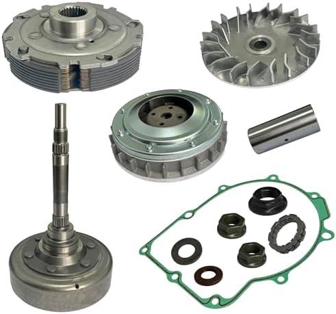 CCLINK Wet Clutch Kit Assembly with Clutch Carrier Housing Primary Sheave Oneway Gasket for Grizzly 660 2002-2008,Rhino 660 2004-2007