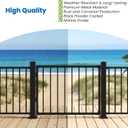 tonchean Heavy-Duty Deck Fence Gate 38''H x 48''W Black Steel Fence Door with Customizable Width Outdoor Dog Gate Metal Gate for Residential, Yard, Patio, Includes Hinges and Latch