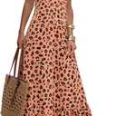 NOLLSOM Casual Women's Summer Dresses 2025 Sundress Sleeveless Floral Boho Long Dresses Beach Vacation Clothes (S)