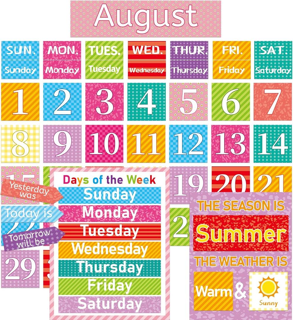 3 x Fancy Land Classroom Calendar Bulletin Board Set Preschool Classroom Decor