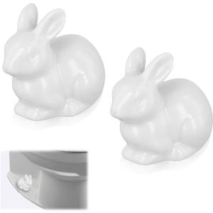 2pcs Ceramic Toilet Bolt Covers, Rabbit Shaped Toilet Bolt Covers Toilet Screw Cover Caps Toilet Knob Caps Decorative for Bathroom Toilet Parts Decoration