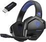 NUBWO Wireless Gaming Headset with Mic for Ps5 Ps4 PC, Zero Interference, 100Hour Battery AllDay Play, 23ms Sync​ for Fortnite & Call of Duty/FPS Gamers, Triple Mode All Devices Compatible  Blue