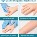 Alcedo Phlebotomy Practice Kit, Complete Venipuncture and Injection IV Practice Essentials, Realistic Training Arm with Stand & Carry Bag, Light Skin, for Medical Students & Educational Use Only