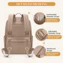 GOLF SUPAGS Women Laptop Backpack Casual Daypack for Work Travel College Backpack Purse Fits 14 Inch Notebook (Champagne)