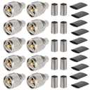 XRDS -RF PL259 UHF Male Coax Connectors 10PCS, PL259 Crimp Connector Kit for 50 Ohm LMR400 RG8 RG213 9913 Coaxial Cable, Ideal for Antenna, Radio, and Communication Systems
