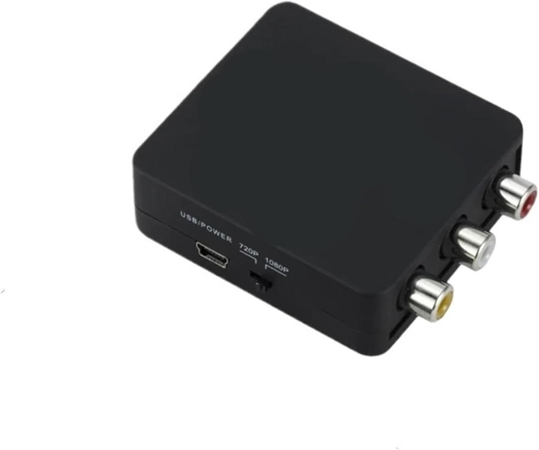 HYAGBCOP HD 1080P HDMI-Compatible to AV Converter R/CA CVSB L/R Video Box AV2HD Composite Adapter Support NTSC PAL Output(AV2HD Black)