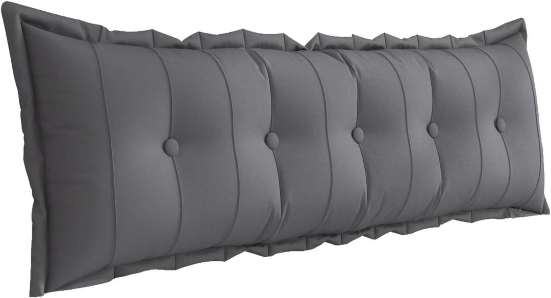 VERCART Large Body Pillow Body Pillow Awning Cushion Backrst Back Support Pillow Lumbar Pillow Pregnancy Support Pillow Headpiece for Sofa and Bed Grey Linen 200cm