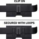 PiTau Holster for iPhone 17, 17 Pro, 16, 16 Pro, 15, 15 Pro, 14, 14 Pro, 13, 13 Pro, 12, 12 Pro, 11, Xs, 11 Pro, X, XR, Cell Phone Belt Holder Case with Clip, ID Credit Card Slot Pouch Cover, Black (Small)