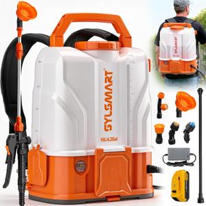 Battery Powered Backpack Sprayer 4.2 Gallon, 120 PSI Electric Backpack Sprayer, Compatible with DeWalt 20V Battery, 1 GPM High Flow Garden Sprayer with 2 Wands & 5 Nozzles for Lawn Yard Care
