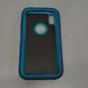 for iPhone XR Case, Military Grade 3 in 1 Heavy Duty Shockproof/Drop Proof/Dust Proof Case with 2Pcs Tempered Glass Screen Protector (Blue/Turquoise)