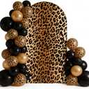 Leopard Arch Backdrop Cover Spandex Wedding Birthday Party Arch Stand Covers Round Top Chiara Arch Backdrop Covers for Indoor Outdoor Decorations (Leopard, 6FT)