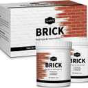 GLAINTE Brick Transformation Paint for Brick, Fireplaces, Walls, and Concrete, Interior/Exterior, 32 oz Kit, White, Included Tools (32 Fl Oz (Pack of 1))