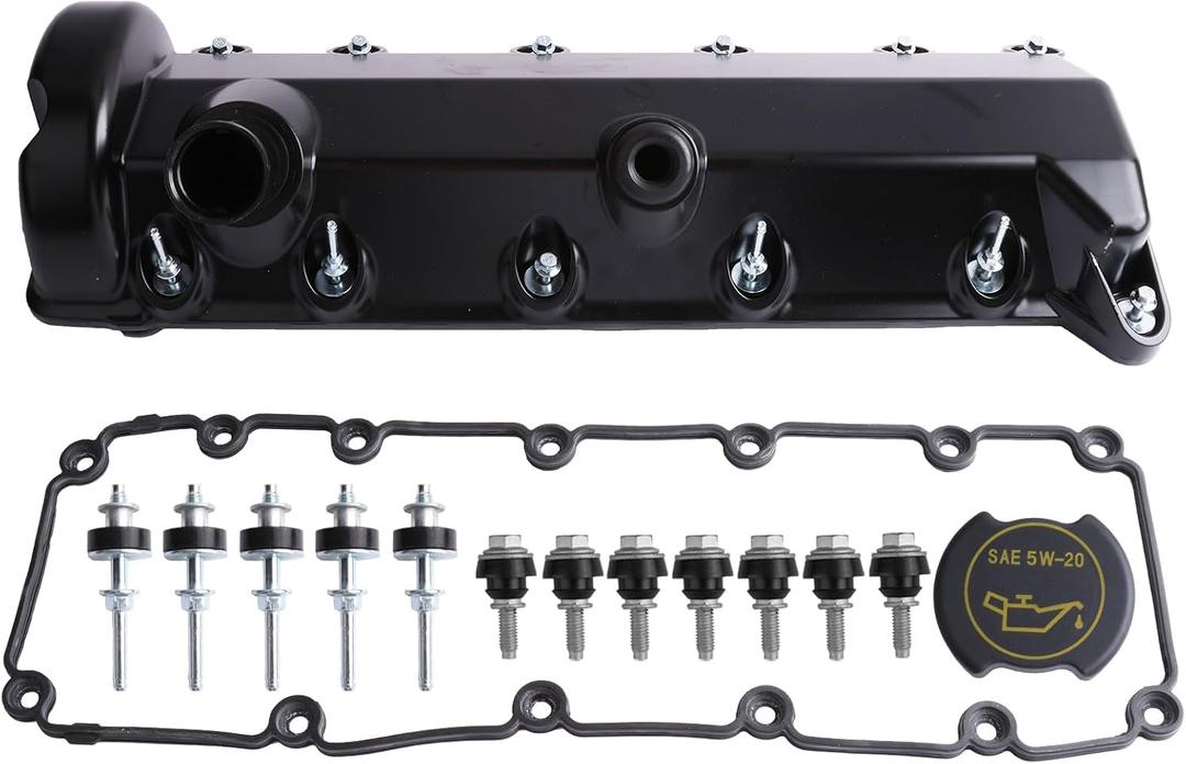 MITZONE Right Passenger Side Aluminum Engine Valve Cover Compatible with Ford E-150 E-250 E-350 Excursion 2000-2007 4.6L 5.4L 6.0L 6.8L V8