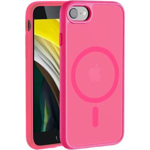 Hualele Magnetic for iPhone SE Case 2022/3rd/2020/2nd gen,iPhone 8/7 Case,Compatible with MagSafe, Military Grade Dropproof Translucent Hard Back Soft Edge Protective Phone Case Clear