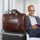 Augus Leather Briefcase for Men 16'' Laptop Messenger Bag
