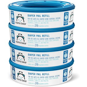 Mama Bear Diaper Pail Refills for Diaper Genie Pails, 270 Count (Pack of 4)