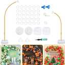 Bazen Upgraded 8.2ft & 5ft Balloon Arch Kit Glod Free Bending Shape Deformation Balloon Column Stand Half Arch Balloon Stand with Base Balloon Arch Frame for Wedding Baby Shower Birthday Decoration