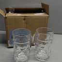 Yesland 2 Pack Beer Mug for Freezer, 1.2 L /40 oz Glass Beer Stein Mugs with Handle Large Heavy-Duty Beer Cups Drinking Glassware Pub Drinking Mugs for Bar, Alcohol, Beverages, Men, Clear