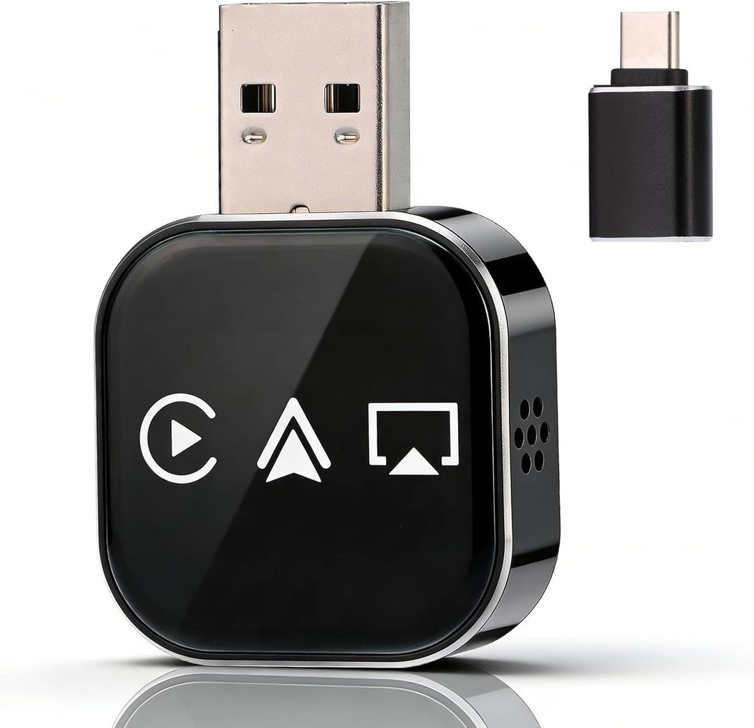 3 in 1 Screen Mirror Adapter - Mirror Phone to Car Screen, CarPlay for iPhone/Android, Auto Connect Dual 2.4/5GHz WiFi & 5.0 (1PCS)