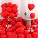 CEUQIESO Matte Red Balloons, 60 pcs 12 Inch Red Balloons, Red Heart Balloon for Balloon Garland Arch Birthday Wedding Baby Shower Bachelorette Decorations