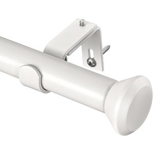 Heavy Duty Curtain Rods for Windows 66 to 120 Inches, 1 Inch White Curtain Rods for Bedroom, Living Room, Patio, Kitchen, Farmhouse, Adjustable Curtain Rods with Diamond Finials (White,66-120)