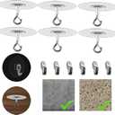 Crhexpva No Hole Adhesive Ceiling Hooks for Popcorn Concrete Textured Ceiling Unsmooth Wall Surface, No Drilling Self Adhesive Ceiling Hooks