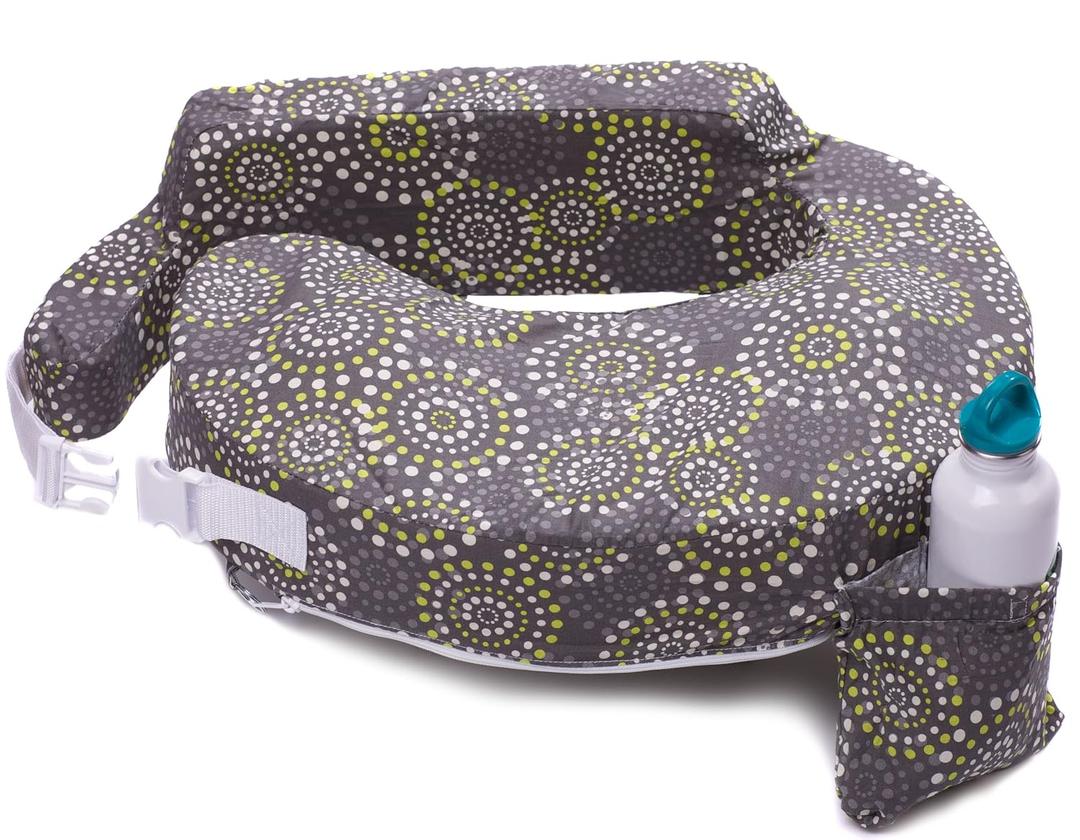 My Brest Friend Original Nursing Pillow Enhanced Ergonomics Essential Breastfeeding Pillow Support For Mom & Baby W/ Convenient Side Pocket, Double Straps & slipcover, Fireworks