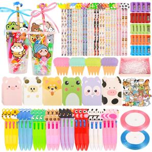 LiYiQ 247-Piece Stationery Set for Student Rewards, Pencil Erasers Notebook Stickers for Classroom Party Goodie Bags and Prizes