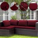 Outdoor Cushion Covers Set,8PCS Patio Furniture Couch Seat Slipcovers, Replacement for Sofa Sectional Chair(CoverOnly)