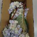 Artificial Flower Fake Silk Hydrangea Heads Bouquet with Stems Bulk for Fall Decoration Table Center Christmas Indoor Outdoor Faux Floral Realistic with Leaves Plants Crafts 8PCS(Blue)