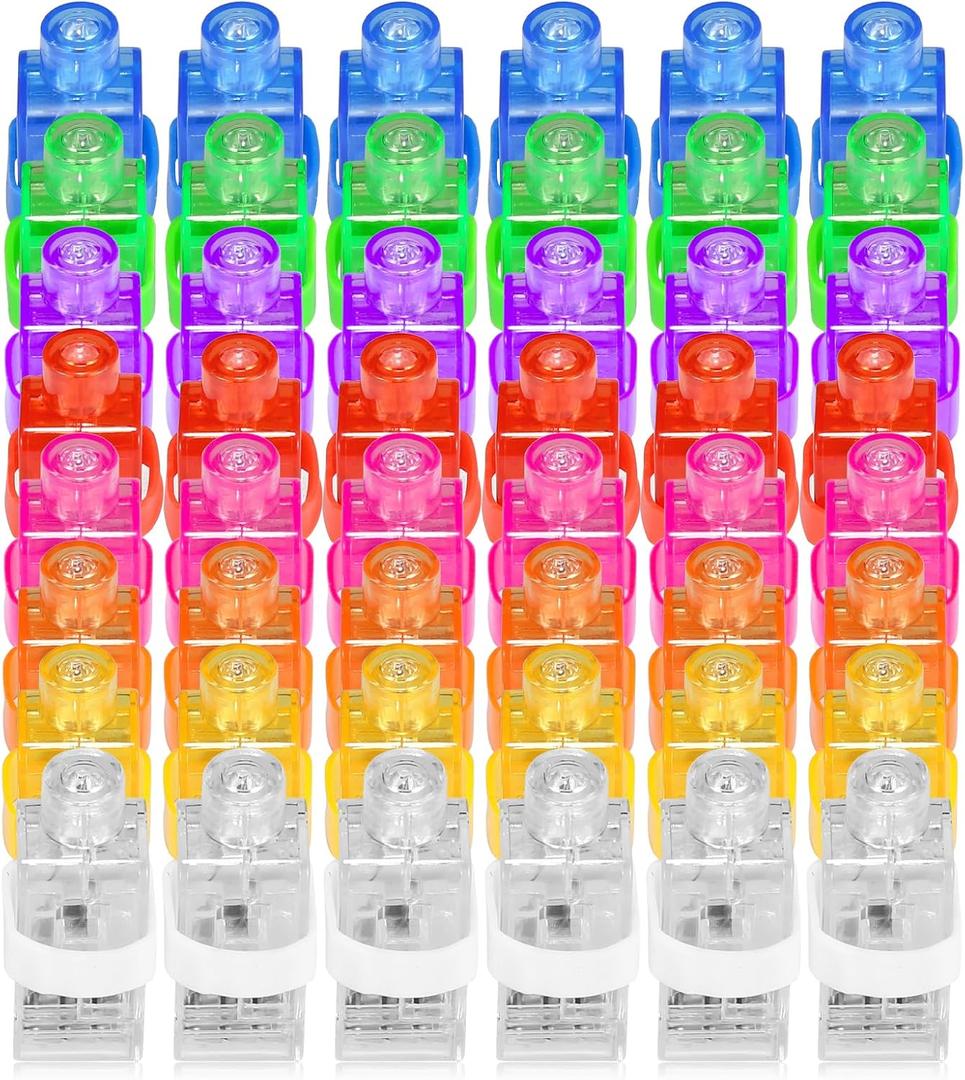 2 x CALIFORNIA CADE ELECTRONIC Finger Lights, 50Pcs in 8 Colors Finger Flashlights for Kids Adult Halloween Party Favors for Trick or Treats Goodie Bag, Led Finger Lights for Easter Halloween Christmas
