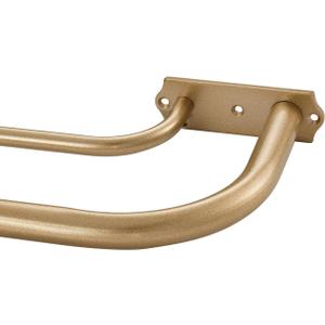 Double Curtain Rod for Window 48-84 Inch, Antique Gold Double Curtain Rods, Room Darkening Wrap Around Double Window Rods, Adjustable 1-Inch Front and 5/8 Inch Back Double Drapery Rod