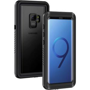 Lanhiem for Samsung Galaxy S9 Phone Case, IP68 Waterproof Dustproof Case with Built-in Screen Protector, Rugged Full Body Shockproof Protective Cover for Galaxy S9 (Black)