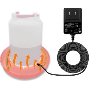 Heated Chicken Waterer Cord  Freeze-Proof Poultry Water Heater for Winter, Prevents Water Freezing in Drinkers for Chickens, Ducks, Rabbits & Small Animals - 1 Pack (Excluding Chicken Waterer)
