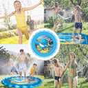 Mademax Upgraded 67" Splash Pad, Sprinkler & Splash Play Mat, Inflatable Summer Outdoor Sprinkler Pad Water Toys Fun for Children, Infants, Toddlers, Boys, Girls and Kids (Blue)