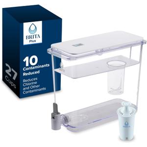 Brita UltraMax Large Water Dispenser with 1 BritaPlus Filter, 27 Cup, White (Package May Vary)